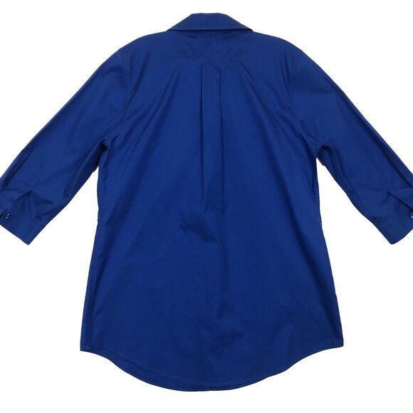 CHICO’S Blue Cotton 3/4 Sleeve Button Down Celisa Shirt Size 1 - Picture 4 of 9